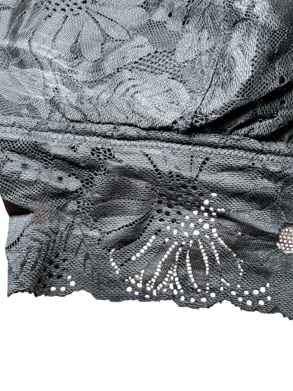 Aerie Bralette Black Padded Lace Racerback Gold Hardware Floral Boho XL - Picture 4 of 13